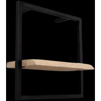 Holz4home Wandregal Small Schwarz Gerahmt Industrial Style mit Baumkante