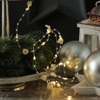 MARELIDA LED Drahtlichterkette Rosen und Perlen - 20 LED