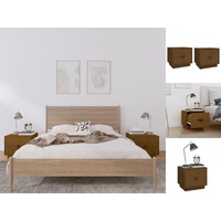 VidaXL Nachttische 2 Stk. Honigbraun 40x34x35 cm Massivholz Kiefer