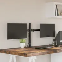 VidaXL Tischhalterung für 2 Monitore Schwarz Stahl VESA 75/100