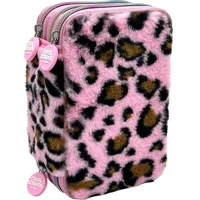 Tinka Triple Pencilcase - Leopard Rosa