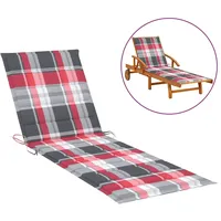 VidaXL Sonnenliegen-Auflage Rot Karomuster 200x60x3 cm Oxford-Gewebe