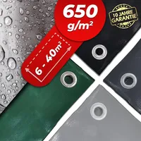 Vendomnia Abdeckplane mit Ösen PVC 650g/m2 wetterfest UV Schutz