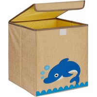 Relaxdays Aufbewahrungsbox, für Kinder, - Beige