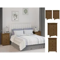 VidaXL Nachttische 2 Stk. Honigbraun 40x35x61,5 cm Massivholz Kiefer