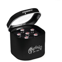 Martin Liquidmetal Bridge Pin Set Chrome/Red Dot - Stegstecker