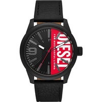 Diesel Herrenuhr Rasp NSBB 3-Zeiger-Werk Edelstahl schwarz, DZ2180