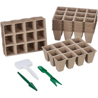 Relaxdays Anzuchttöpfe 192er Set 5 x 3,5 x 3,5