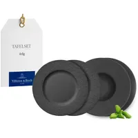 Villeroy & Boch Teller-Set 4 Tlg. Schwarz
