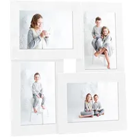 VidaXL Collage Bilderrahmen für 4x10x15 cm Fotos Weiß MDF