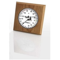 Eliga Klimamesser schwarz-weiß 135 mm im Rahmen aus Thermoholz