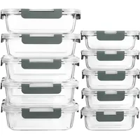 M MCIRCO MCIRCO Glas-Frischhaltedosen Set, 20 Teile (10 Behälter,