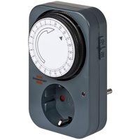 Brennenstuhl Zeitschaltuhr MZ 20, mechanische Timer-Steckdose (Tages-Zeitschaltuhr mit erhöhtem