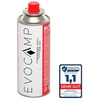 Evocamp Butan 1 Stück Gaskartusche 227g für Campingkocher, Gasheizung,