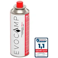 Evocamp Butan 1 Stück Gaskartusche 227g für Campingkocher, Gasheizung,