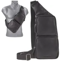 GREENBURRY Umhängetasche Leder 43 cm in black | Gr.:
