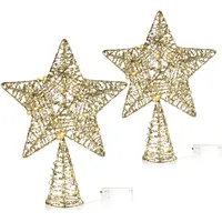 COM-FOUR® 2x LED Deko Stern Weihnachten, Weihnachtsdekoration Stern mit