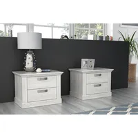 Forte Kashmir Nachttisch mit 2 Schubladen, 2-er Set, Holzwerkstoff,