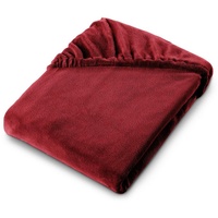 Aqua-Textil Feelwell Spannbettlaken 180 x 200 cm Bordeaux rot
