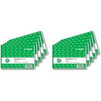 Sigel QU615/10 Quittungsblock A6 quer, 10 Stück, 50 Blatt,