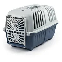 LIONTO Transportbox für Tiere aus recyceltem Kunststoff, 48x31,5x33cm,dunkelblau &
