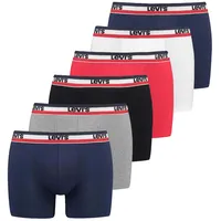 Levi's Levis Herren 6er Pack Blau/Rot/Grau M