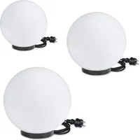 H4L Kugelleuchten 3er Set 20/30/40cm weiß inkl.3m Anschlußkabel Kugellampen