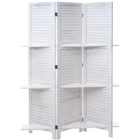 MCW Paravent Aberdeen, Trennwand Raumteiler mit Regalböden 170x125cm, Shabby