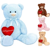 Brubaker XXL Teddybär 100 cm Hellblau mit einem Lieblingsmensch