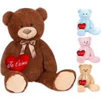 Brubaker XXL Teddybär 100 cm Braun mit einem Je