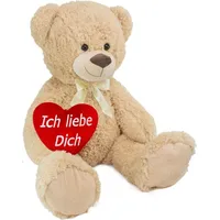Brubaker XXL Teddybär 100 cm groß Beige mit einem