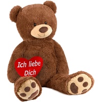 Brubaker XXL Teddybär 100 cm Braun mit einem Ich