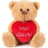 Brubaker Teddy Plüschbär mit Herz Rot - Viel Glück