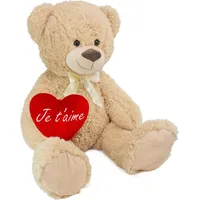 Brubaker XXL Teddybär 100 cm groß Beige mit einem