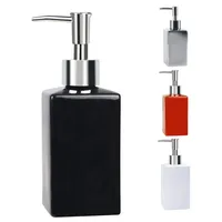 Spirella Seifenspender Quadro Porzellan Flüssigseifen-Spender 300ml Schwarz, Unique