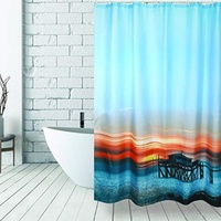 MSV Duschvorhang Sunset 180 x 200 cm beige
