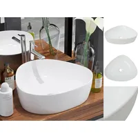 VidaXL Waschbecken Dreiecksform Keramik Weiß 50,5 x 41 x