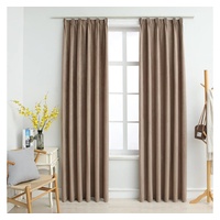 VidaXL Verdunkelungsvorhänge mit Haken 2 Stk. Taupe 140x225 cm