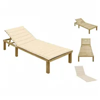 VidaXL Sonnenliege mit Creme Auflage Imprägniertes Kiefernholz