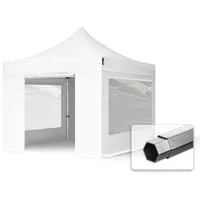 TOOLPORT Faltpavillon mit Seitenteilen (Panoramafenster) ALU Pavillon Partyzelt schwer