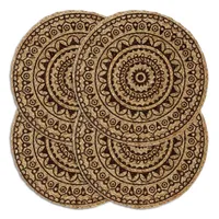 VidaXL Tischsets 4 Stk. Dunkelbraun 38 cm Rund Jute