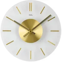 AMS Wanduhr W9319 4,0 goldfarben/weiß