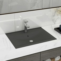 VidaXL Luxus-Waschbecken mit Hahnloch Matt-Dunkelgrau 60x46 cm Keramik