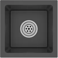 VidaXL Handgemachte Einbauspüle schwarz Edelstahl Handbetätigung 300 x 300
