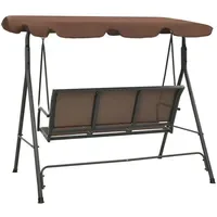 VidaXL Hollywoodschaukel mit Dach kaffeebraun 3-Sitzer
