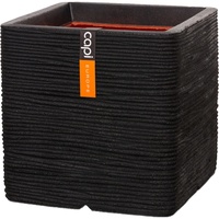 Capi Europe Capi Blumentopf Nature Rib Quadratisch Schwarz KBLR902