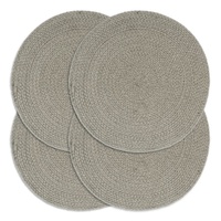 VidaXL Tischsets 4 Stk. Grau 38 cm Rund Baumwolle