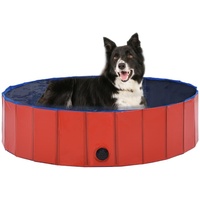 VidaXL Hundepool Faltbar Rot 120 x 30 cm PVC