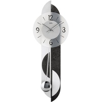 AMS Pendelwanduhr "W7299", silber (schwarz, silberfarben), Wanduhren, B/H/L: 23cm