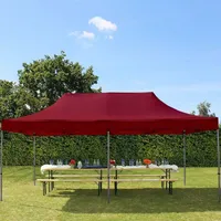 TOOLPORT 3x6m Stahl Faltpavillon ohne Seitenteile, rot (600079)